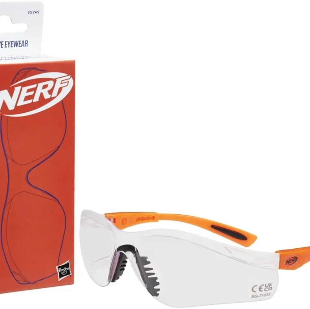 Nerf Protective Eyewear, Arms Adjust 2 Ways, Official Nerf Gear For Nerf Battles
